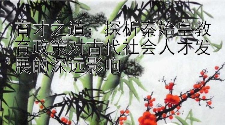 育才之道：探析秦始皇教育政策对古代社会人才发展的深远影响